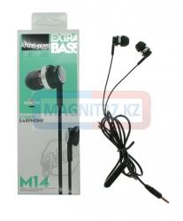 Наушники Exrta Bass M14 вакуумные с микрофоном