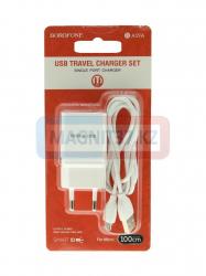 СЗУ microUSB Borofone BA19A 2,1А 2в1