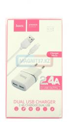 СЗУ microUSB Hoco C12 2в1  2 выхода 2,4А