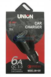 АЗУ 2 выхода USB 3.1А Union UN-681