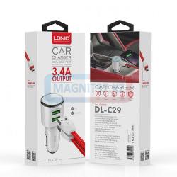 АЗУ microUSB LDNIO DL-C29 2 выхода 3.4A  2в1