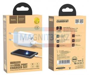 СЗУ microUSB hoco C62А 2,1А 2в1